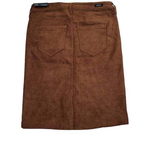 Liverpool  Camille Chocolate Brown Stretch Faux Suede Pencil Skirt Size 6 28