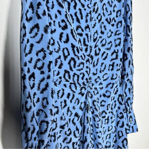 ALC Frank A.L.C. Sz 6 Marcella Leopard Print Silk Dress Long Sleeve