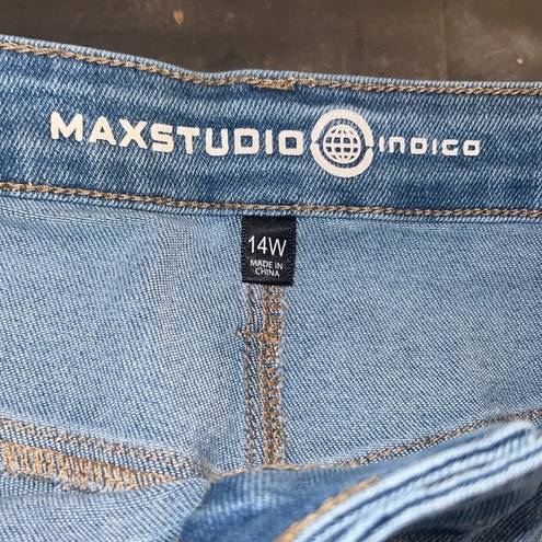 Max Studio  Indigo High Rise Skinny Crop Blue Jeans Size 14W NWT