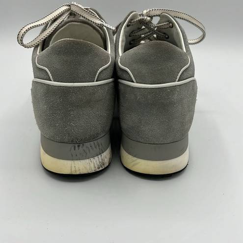 Max Mara  Suede Sneakers With Small Wedge In Grey size 37.5 B24A2