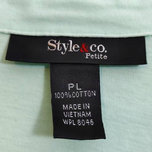 Style & Co #1992 - Seafoam  Button Up Blouse Size PL GUC