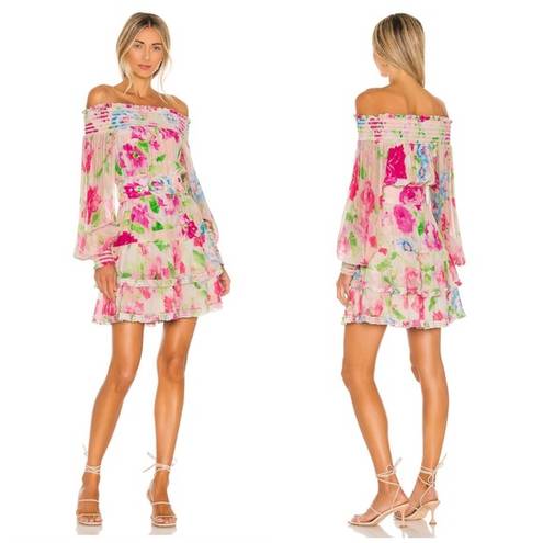 Rococo  Sand Alora Mini Dress Floral Off-the-Shoulder Belted