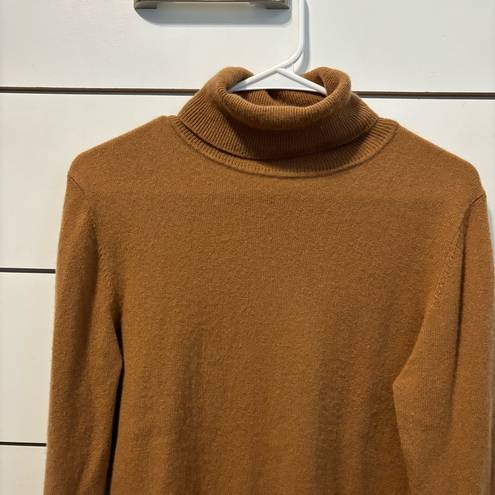 Garnet Hill  Essential Cashmere Turtleneck Sweater Brown