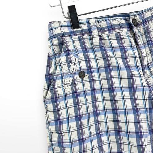 Krass&co 00s GH BASS AND  Vintage Blue Purple Cotton Plaid Shorts