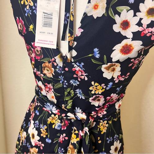 Parker Cosmic Daisy Floral Mini Dress Key Hole Cut Out Size XS NWT