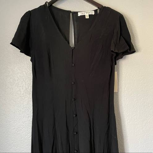 The Row NWT A Black Button Front Midi Dress X-Small