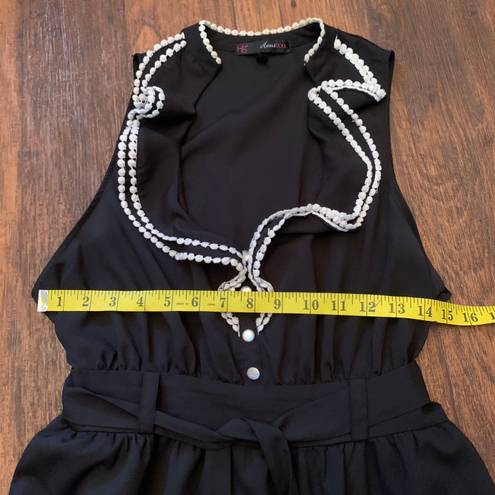 Heart soul  Black Fit & Flare Boho Dress Sleeveless Sz XL Tie Waist Lined, Pockets