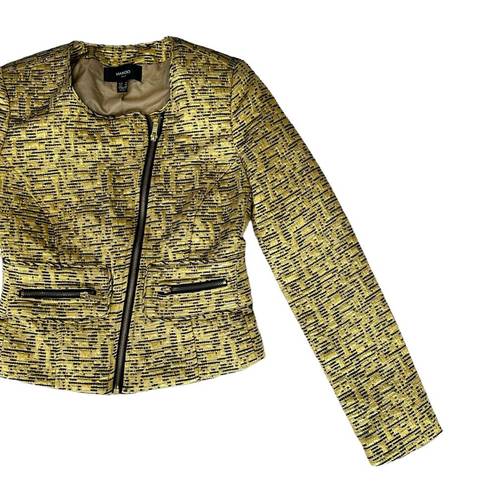 Mango  Gold And Black Metallic Short Blazer XS