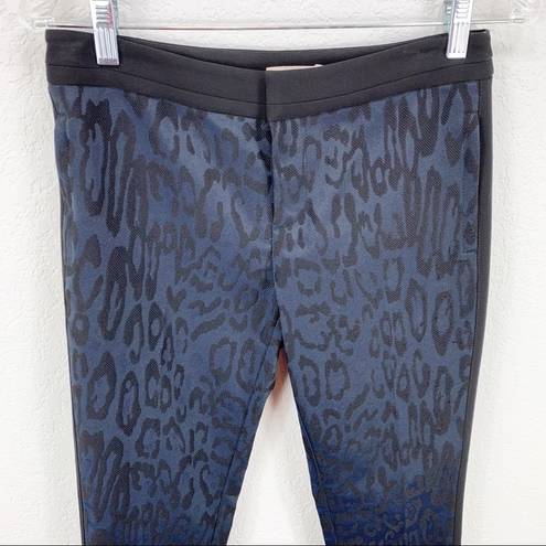 Rebecca Taylor  Leopard Print Brocade Pants Navy