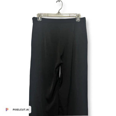 Lulus  Womens Satin Straight Leg Pants Black Side Zip Dressy M New