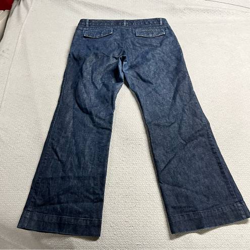 Gap Hip Slung Fit Dark Wash Wide Leg cotton Blend Ankle Jeans Size 12 EUC