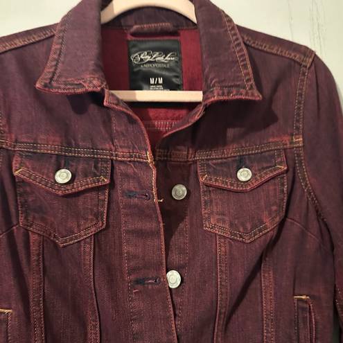 Aeropostale Pretty Little Liars Burgundy Denim Jacket Size M