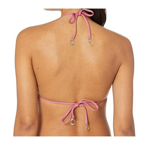 Mulberry Soluna Under Sun Triangle Ruffle Swim Bikini Top  Pink D Cup NWT