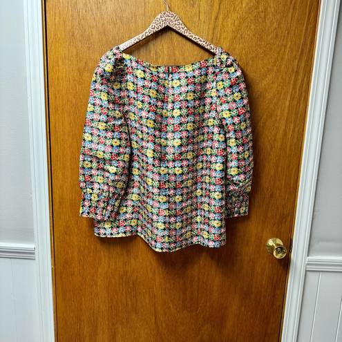 Tuckernuck  NEW Punchy Jacquard Pink Emilie Blouse Top Floral XL Tnuck NWT