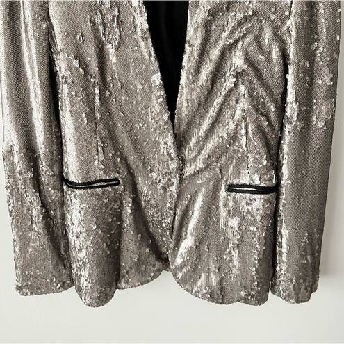 ALL SAINTS Leigh Sequin Embellished Blazer in Gray Sz 0 US