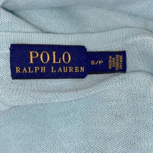 Polo  Ralph Lauren blue knit sweater size small purple horse logo