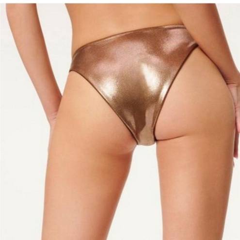 Good American  Foil Better Bikini Rev Bottom Mocha Metallic Bronze Size 2/M