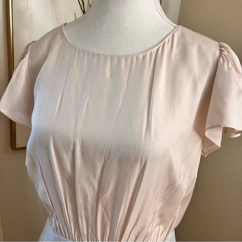 Rebecca Taylor Pink Silk blend Midi Dress Size 6