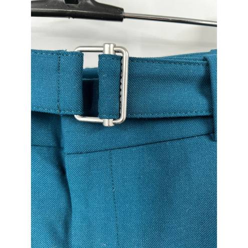 Club Monaco  Heemi Blue Wool Blend Belted Wide Leg Cropped Pants Size 4