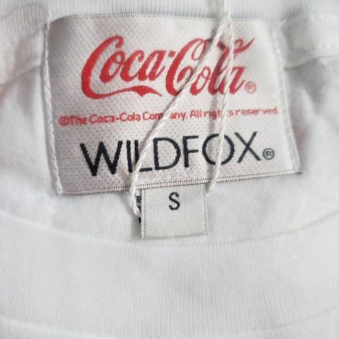 Wildfox  Vanilla White Coke Stellar Graphic Tee Distressed Women's Size Small