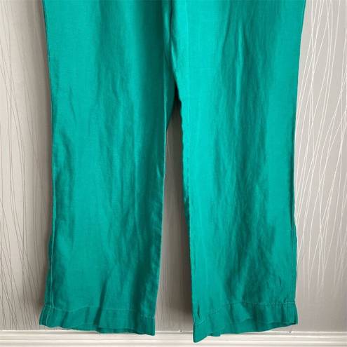 The Loft  Ann Taylor Marisa 10P Teal Linen Relaxed Fit Dress Pants Women's Petites