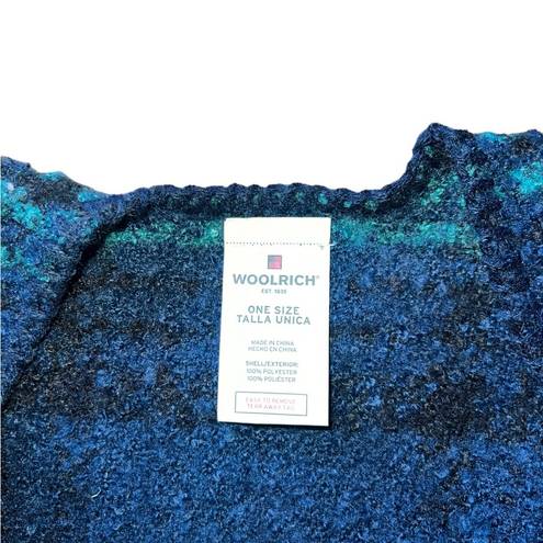 Woolrich  Green & Blue Open Front Poncho Shawl Blanket Sweater Womens One Size