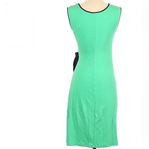 Carole Little  Kelly green and navy ruched tie side dress size small