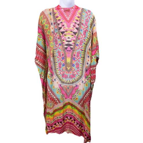 Gibson Latimer  Boho Pink Orange White Colorful Wrap NWT Small