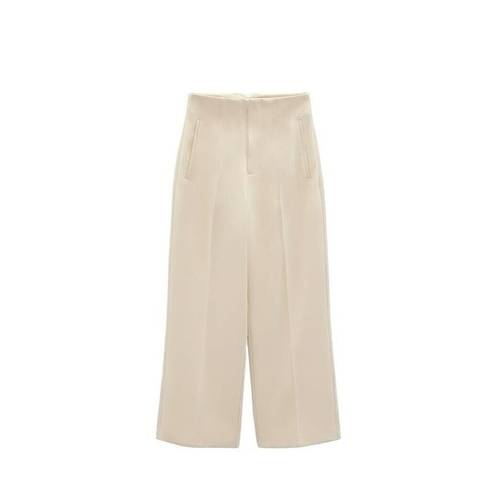 ZARA NEW‼️  CULOTTES HIGH WAISTED DRESS PANTS IN BEIGE Size M