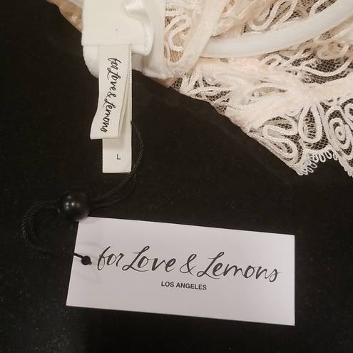 For Love & Lemons 💕💕 White Swirl Lace Bustier ~ Off White Large L NWT