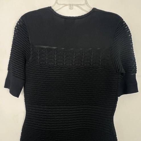 Jason Wu Grey  Pullover Black Short Sleeve Bodycon Black Knit Dress Size Small