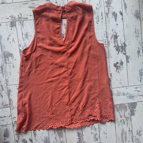 Bobeau  Orange scalloped tank, medium