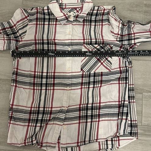 Style & Co Checker White and Red Button Down Dress Shirt / Size XL