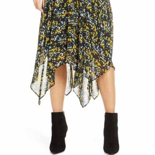 Sam Edelman NWT  Floral Ditsy Handkerchief Hem Long Sleeve Dress