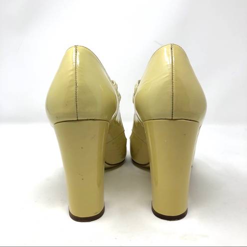 Juicy Couture patent leather stacked heels, size 9, made in Italy