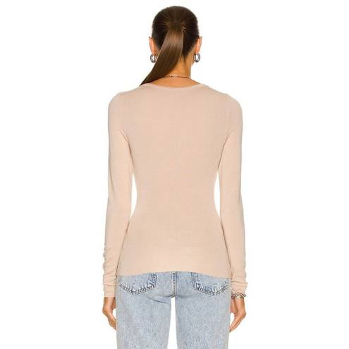 The Range  No Bra Club Long Sleeve Crew Top in Saddle XSmall Womens Tee Top