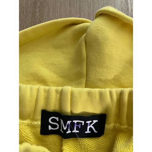 Lounge SMFK Shorts Womens Small Yellow Streetwear Sweatsuit Casual 