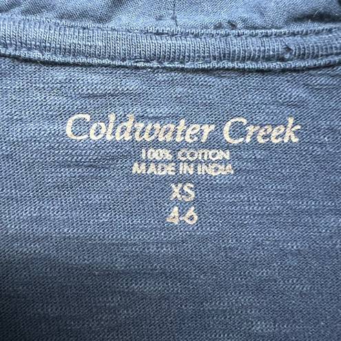 Coldwater Creek  V-Neck Long Sleeve Blue Top Women's Size XS Workwear Casual