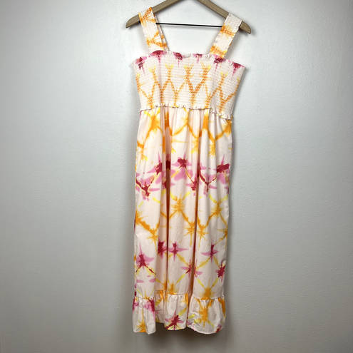 Rails  Midi Dress Size XL Rumi Tie Dye Smocked Viscose Cotton Blend Boho Lined