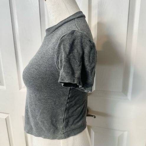 American Apparel  grey short sleeved cropped T shirt