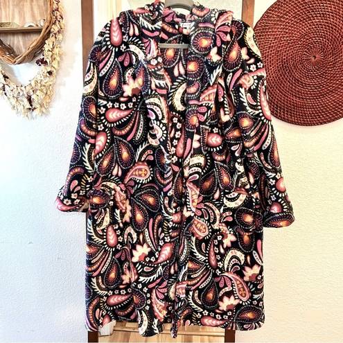 Vera Bradley  Plush Parisian Paisley Hooded Robe - size L/XL