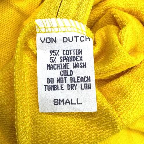 Von Dutch  Purple Logo Yellow Full-Zip Hoodie