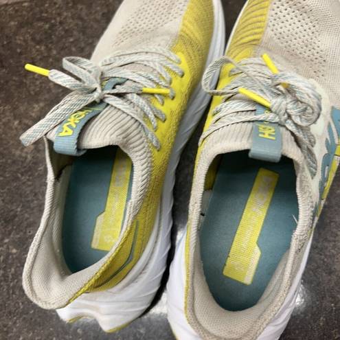 Hoka  One One Carbon X3 Yellow & White Running Shoes Sneakers | Women’s Size 8.5
