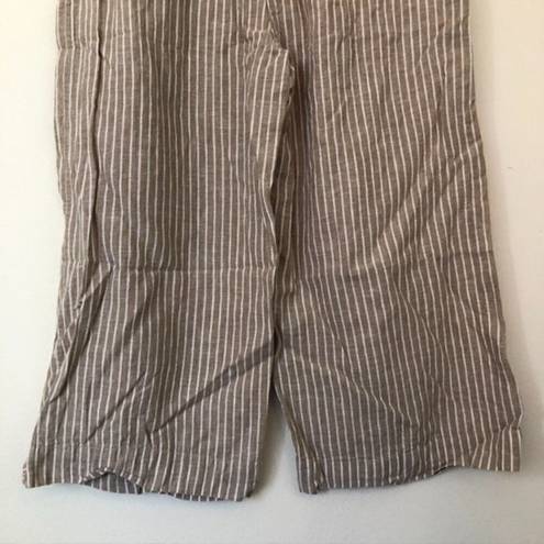  BEACH LUNCH LOUNGE Lightweight Linen Cotton Cropped Pant Brown