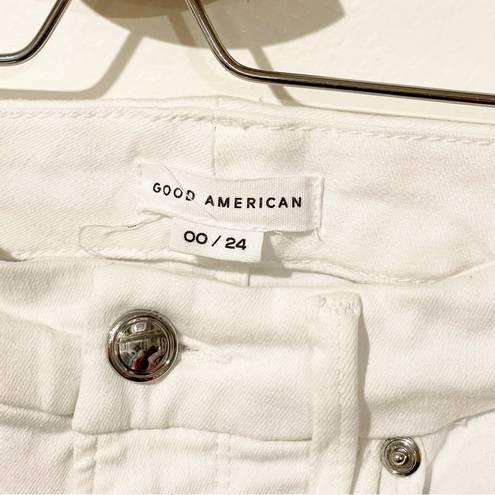 Good American  Size 00 24 White Good Legs Cropped Jeans