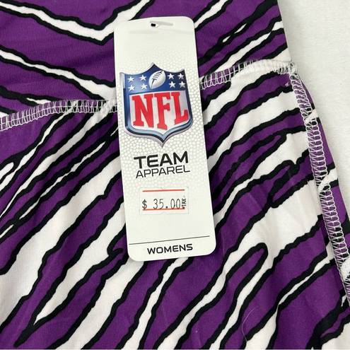 Majestic Zubaz NFL Baltimore Ravens Purple & White Striped  Yoga Pants Womens M