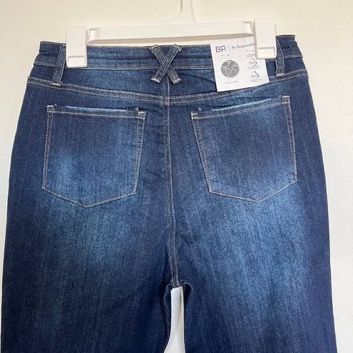 BP  Women's Cotton Blend Button Front Distressed Jeans in Dark Blue size 30