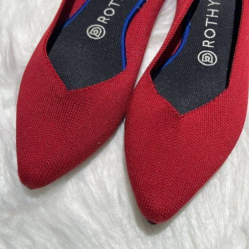 Rothy's  Red Flats The Point Knit BalletSize 8.5. B74