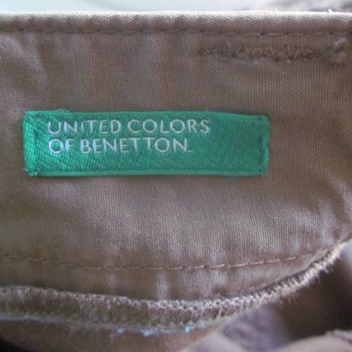 United Colors Of Benetton Vintage 80's Benetton Cotton Wide Leg Cargo Pant Light Brown Size 42 Fits 4-6