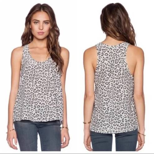 Joie  Beilin 100% Silk Tank in Pale Ocean Animal Print Sz Large